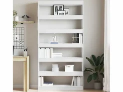 Librería Blanca de Madera de Ingeniería 100 x 30 x 198 cm Estante Blanco Sale