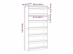 Librería Blanca de Madera de Ingeniería 100 x 30 x 198 cm Estante Blanco Sale
