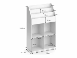 Vicco Librería 72x31.2x114.2 luigi Blanco New