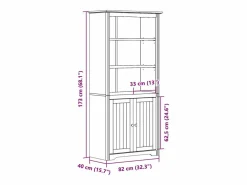 Clicnbuy Librería BODO madera maciza de pino 80x40x172 cm Blanco Discount