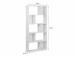 Sweeek Librería|Librería con 5 baldas y 10 compartimentos nogal