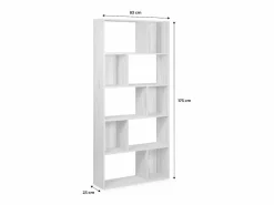 Sweeek Librería|Librería con 5 baldas y 10 compartimentos nogal