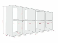 Librería con 8 compartimentos – color: aloe – 147 × 74 × 30 cm, vertical u horizontal Verde