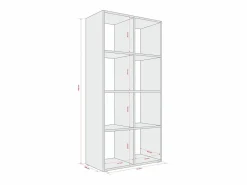 Librería con 8 compartimentos – color: cachemira – 147 × 74 × 30 cm, vertical u horizontal^ Outlet