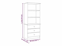 Librería con cajones ALTA madera de pino 60x35x142 cm^Clicnbuy Best