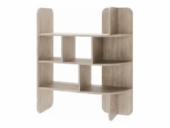SELSEY Librería con estantes abiertos – 120 cm – Efecto roble – CONTLE Color natural claro Clearance