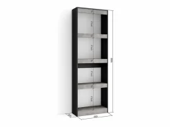 Skraut Home Librería estantería, 60x25x186cm, Salón - Comedor - Oficina, Con Almacenaje, Cemento Gris Discount