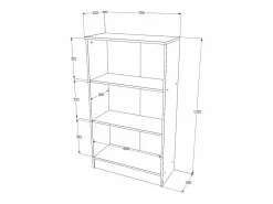 Librería haaus Flint, 2 estantes, , 70 x 32 x 122 cm^