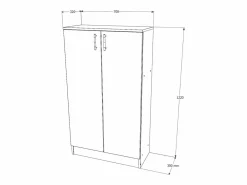 Consola Escritorio|Librería haaus Flint, 2 puertas, Roble Sonoma, 70 x 32 x 122 cm
