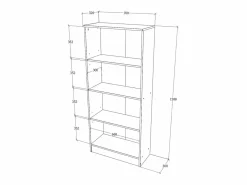 Consola Escritorio|Librería haaus Flint, con puertas inferiores y 1 estante, , 70 x 32 x 159 cm