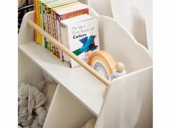 Sobuy Mueble De Bebé|Librería Infantil Pequeño para Niños con 1 Estantería y 2 Compartimentos Organizador de Juguetes y Libros para Niños KMB100-K-W ES