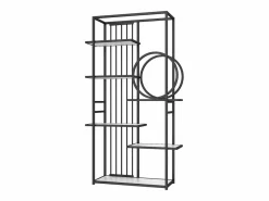 ModernLuxe Librería|Librería moderna de metal 100×30×180 cm - estructura geométrica - blanco +