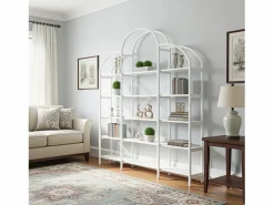 ModernLuxe Librería|Librería moderna de metal 170×26×190 cm - forma de nube - 5 niveles de almacenamiento -