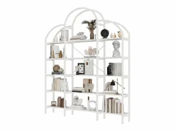 ModernLuxe Librería|Librería moderna de metal 170×26×190 cm - forma de nube - 5 niveles de almacenamiento -