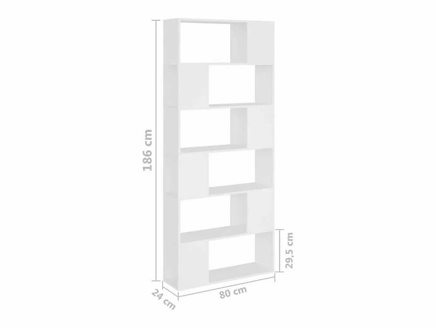 Librería separador madera contrachapada 80x24x186 cm^vidaxl Discount