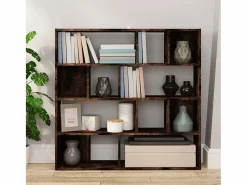 Librería/Separador de ambientes Roble Ahumado 105x24x102 cm^ Outlet