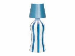 Lido - Botella de cerámica azafrán con rayas es Azul