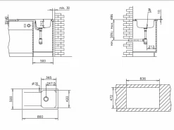 Essebagno Lisse fregadero reversible 1 cubeta 1 escurridor en resina blanca Blanco