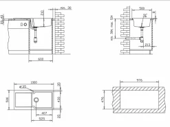 Essebagno Fregadero|Lisse fregadero reversible 1 cubeta grande 1 escurridor en resina blanca