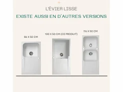 Essebagno Fregadero|Lisse fregadero reversible 1 cubeta grande 1 escurridor en resina blanca
