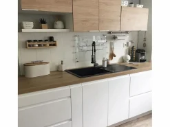 Essebagno Lisse fregadero reversible 1 cubeta grande 1 escurridor en resina negra Negro Hot