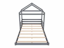 ModernLuxe Cama Montessori|Lit cabane 140x200cm en bois massif - avec sommier à lattes - (matelas non inclus)