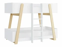 Vente-unique Litera 90 x 190 cm blanca y natural - CORODELA Color natural claro / Blanco Best