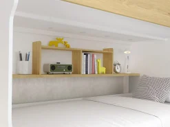 Litera 90 x 190 cm con almacenamiento en color blanco y natural - YALOVA^Vente-unique Clearance