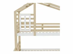 Hauss Spole Litera 90 x 200 cm y 140 x 200 cm - Cama alta con almacenaje - y blanco Color natural claro Online
