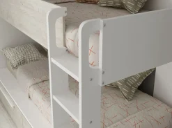 Vente-unique Litera 2 x 90 x 200 cm 2 cajones color blanco y natural - TINOLI Color natural claro / Blanco Online