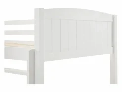 Vente-unique Litera 2 x 90 x 200 cm con 2 cajones en pino y MDF + colchones - LIMODARA Blanco Hot