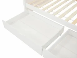 Vente-unique Litera 2 x 90 x 200 cm con 2 cajones en pino y MDF + colchones - LIMODARA Blanco Hot