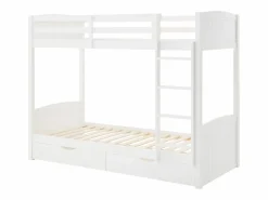 Vente-unique Cama Litera|Cama Con Almacenaje|Litera 2 x 90 x 200 cm con 2 cajones en Pino y MDF color - LIMODARA