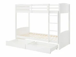 Vente-unique Cama Litera|Cama Con Almacenaje|Litera 2 x 90 x 200 cm con 2 cajones en Pino y MDF color - LIMODARA