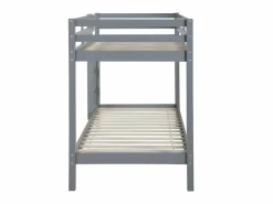 Vente-unique Litera 2 x 90 x 190 cm Pino macizo con colchón ANICET II Gris Clearance