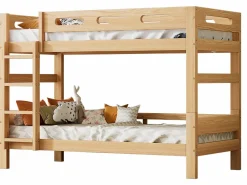 Litera - 2x90x200 cm - estructura de pino - somier incluido - color natural^Merax Clearance