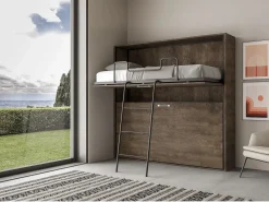 Les Tendances Cama Abatible|Litera abatible horizontal nogal 2 camas 85x185 cm Bounto-