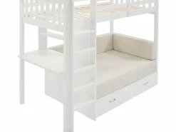 Vente-unique Cama Alta|Litera alta 90 X 190 cm con sofá convertible pino y MDF + colchón - ORPELIA