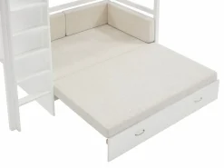 Vente-unique Cama Alta|Litera alta 90 X 190 cm con sofá convertible pino y MDF + colchón - ORPELIA