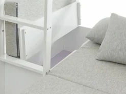 Litera alta 90 x 200 cm escritorio, sofá y almacenamiento de pino y MDF + colchón - GOLIATH^Vente-unique Best