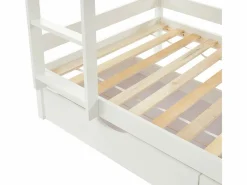 Litera cabaña 2 cajones 2 x 90 x 190 cm de pino macizo con colchón - CHORI^Vente-unique Outlet
