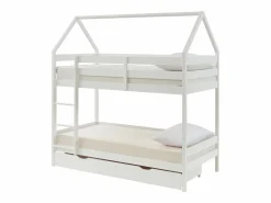 Vente-unique Cama Montessori|Cama Con Almacenaje|Litera cabaña con compartimentos 2 x 90 x 190 cm de madera de pino - CHORI