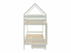 Vente-unique Cama Montessori|Cama Con Almacenaje|Litera cabaña con compartimentos 2 x 90 x 190 cm de madera de pino - CHORI