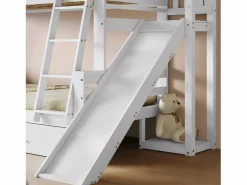 ModernLuxe Cama Litera|Litera cabina con tobogán + cajones - estructura de pino - 90x200cm + 120x200cm -