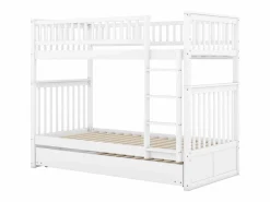 Litera de 90 x 200 cm - con cama nido - barandillas altas de seguridad - blanca^ Best