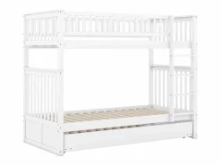 Litera de 90 x 200 cm - con cama nido - barandillas altas de seguridad - blanca^ Best