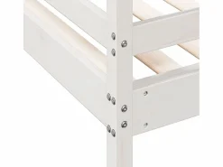vidaxl Litera de madera maciza de pino 90x200/140x200 cm Blanco Clearance