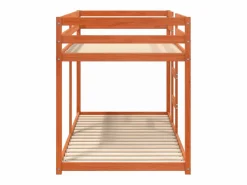 Litera de madera maciza de pino marrón cera 90x190 cm^vidaxl