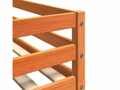 Litera de madera maciza de pino marrón cera 90x190 cm^vidaxl