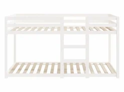 vidaxl Litera de madera maciza de pino 90x200 cm Blanco Clearance